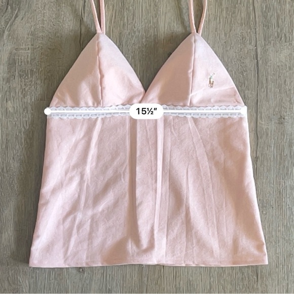 Reworked Ralph Lauren Coquette
Babydoll Lace-Trim Vest Top - Pastel Pink -Size S - Picture 7 of 8